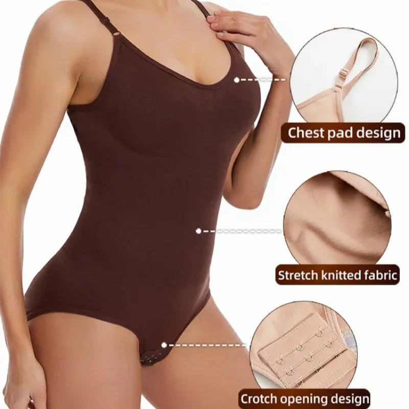 Bodysuit Shapewear Women Tank Top Tummy Control Full Body Shaper anti Chafing Shorts Slimming Waist Trainer Butt Lifter