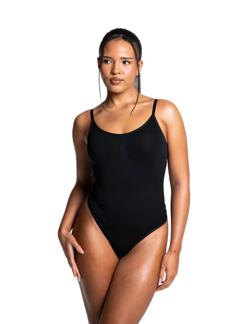Bodysuit with deep neckline
